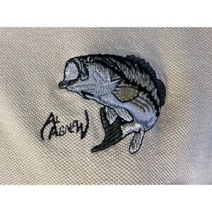 Bass Embroidered Polo Mens XL Al Agnew Cotton Short Sleeve Fishing Casual